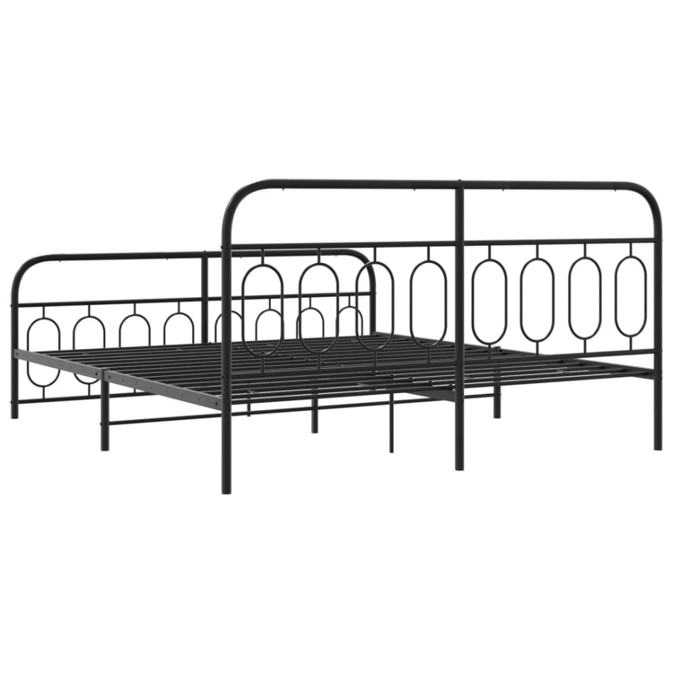 Estructura cama sin colchón con estribo metal negro 183x213