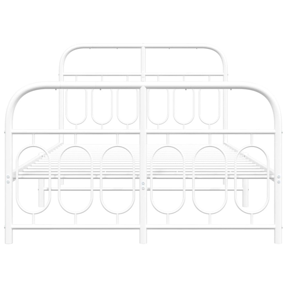 Estructura cama sin colchón con estribo metal blanco 120x200