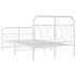 Estructura cama sin colchón con estribo metal blanco 120x200