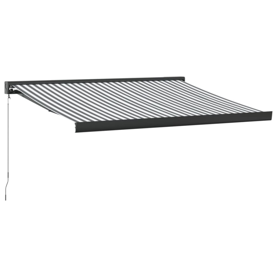 Toldo retráctil aluminio y tela antracita y blanco 3,5x2,5
