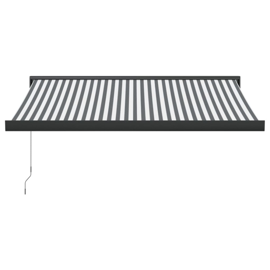 Toldo retráctil aluminio y tela antracita y blanco 3,5x2,5