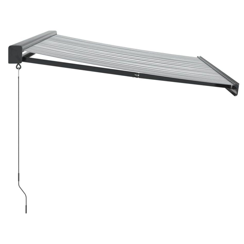 Toldo retráctil aluminio y tela antracita y blanco 3,5x2,5