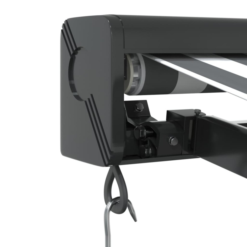 Toldo retráctil aluminio y tela antracita y blanco 3,5x2,5