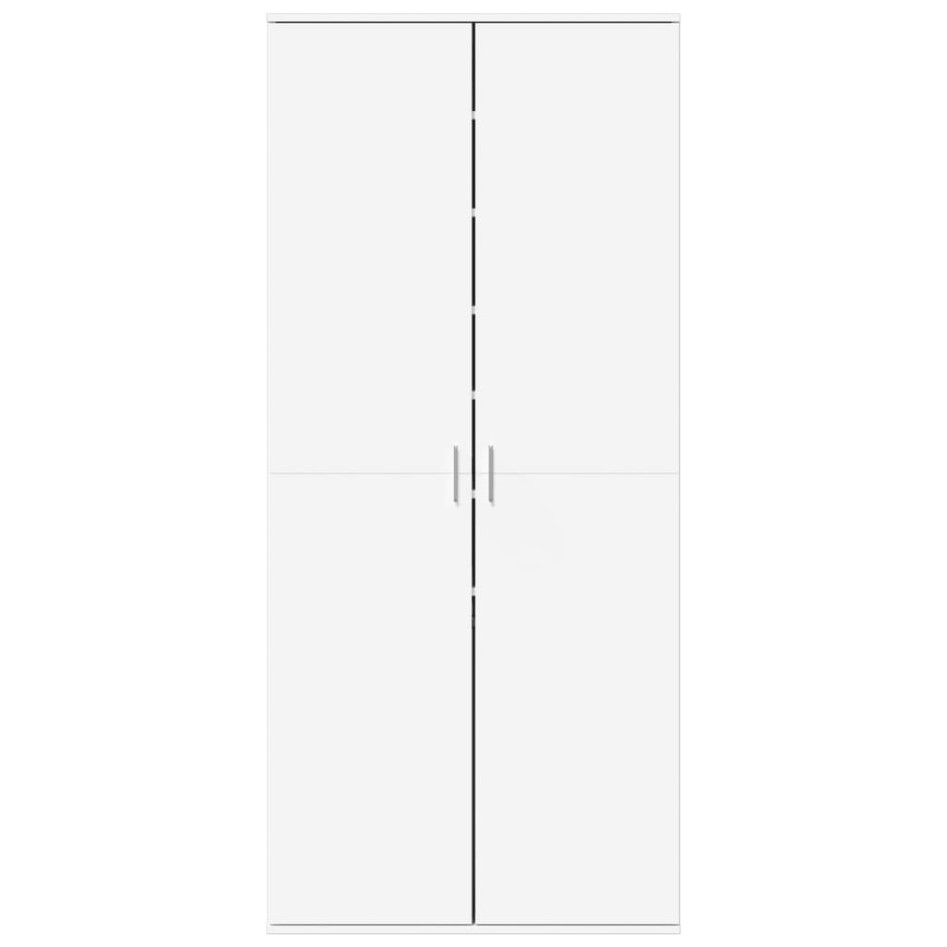 Mueble zapatero de madera de ingeniería blanco 80x39x178