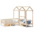 Set de cama y banco con techo madera maciza de pino 80x200