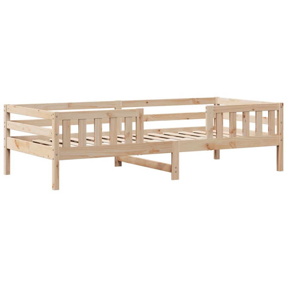 Set de cama y banco con techo madera maciza de pino 80x200