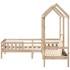 Set de cama y banco con techo madera maciza de pino 80x200