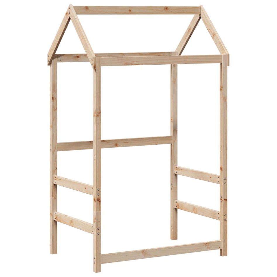 Set de cama y banco con techo madera maciza de pino 90x190