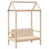 Set de cama y banco con techo madera maciza de pino 90x190