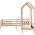 Set de cama y banco con techo madera maciza de pino 90x190