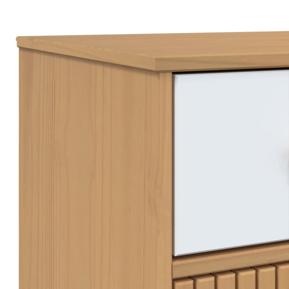 Aparador OLDEN madera maciza pino blanco y marrón