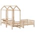 Set de cama y banco con techo madera maciza de pino 90x190