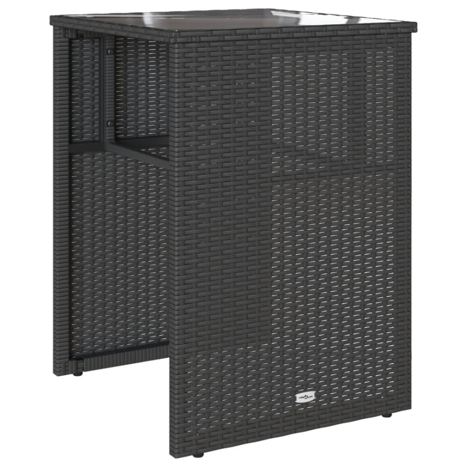 Mesita y sillas bistró con cojines 3 pzas ratán sintético