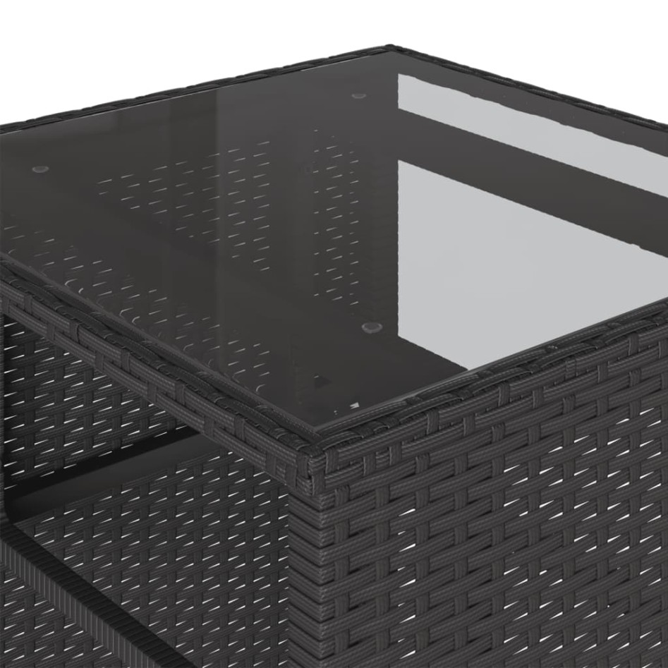 Mesita y sillas bistró con cojines 3 pzas ratán sintético