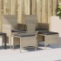 Sofá jardín 2 plazas con mesa y taburetes ratán PE gris