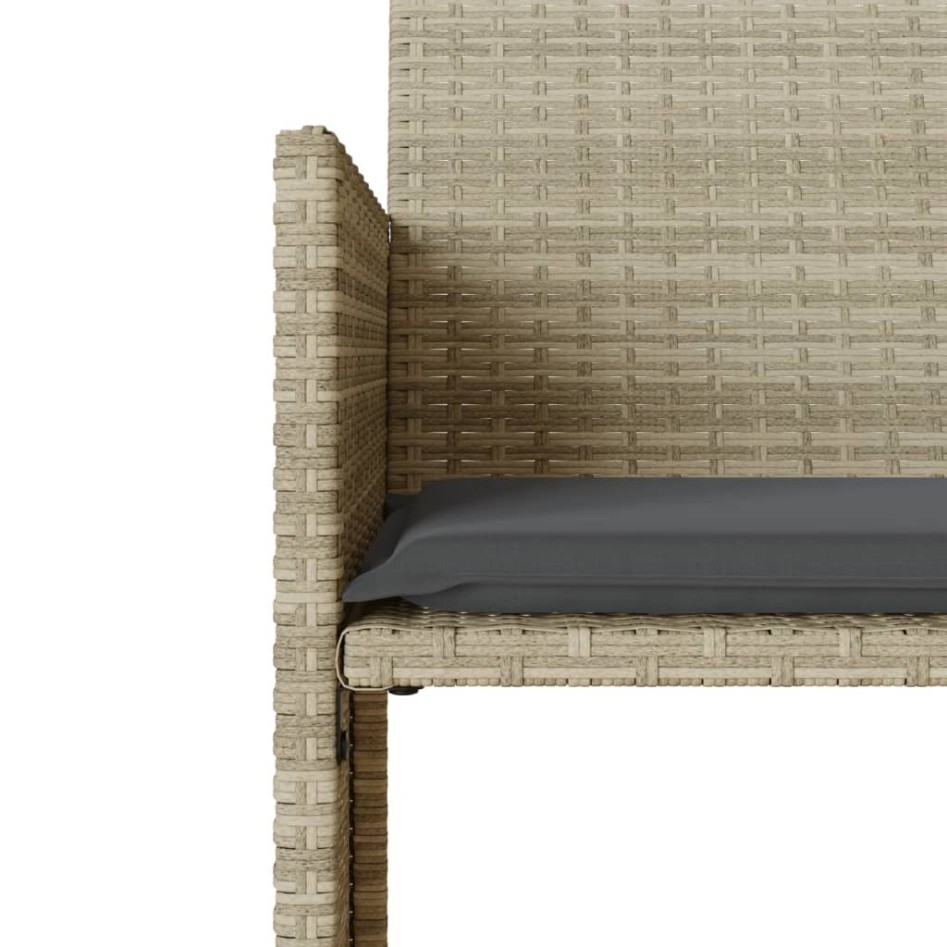 Sofá jardín 2 plazas con mesa y taburetes ratán PE gris