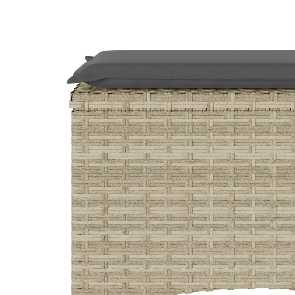 Sofá jardín 2 plazas con mesa y taburetes ratán PE gris