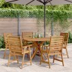 Juego de comedor de jardín 6 piezas madera maciza de acacia