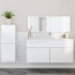 Set muebles de baño 3 piezas madera contrachapada blanco