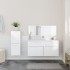 Set muebles de baño 3 piezas madera contrachapada blanco