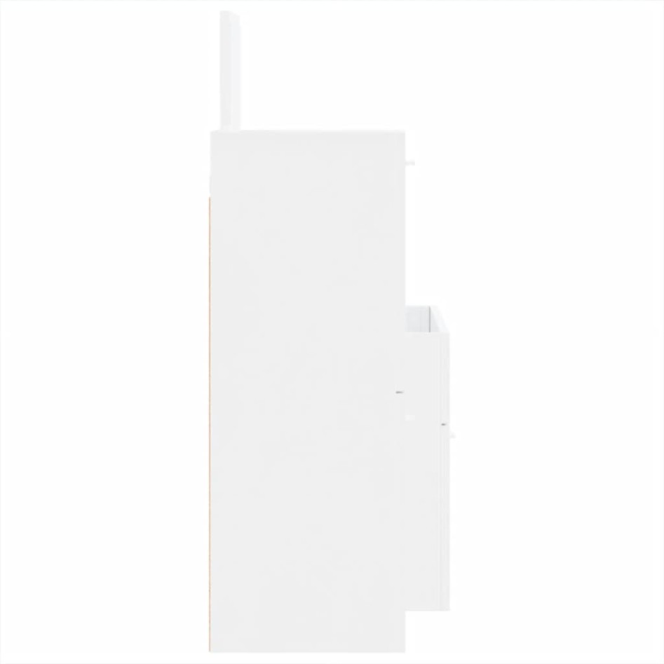 Set muebles de baño 3 piezas madera contrachapada blanco