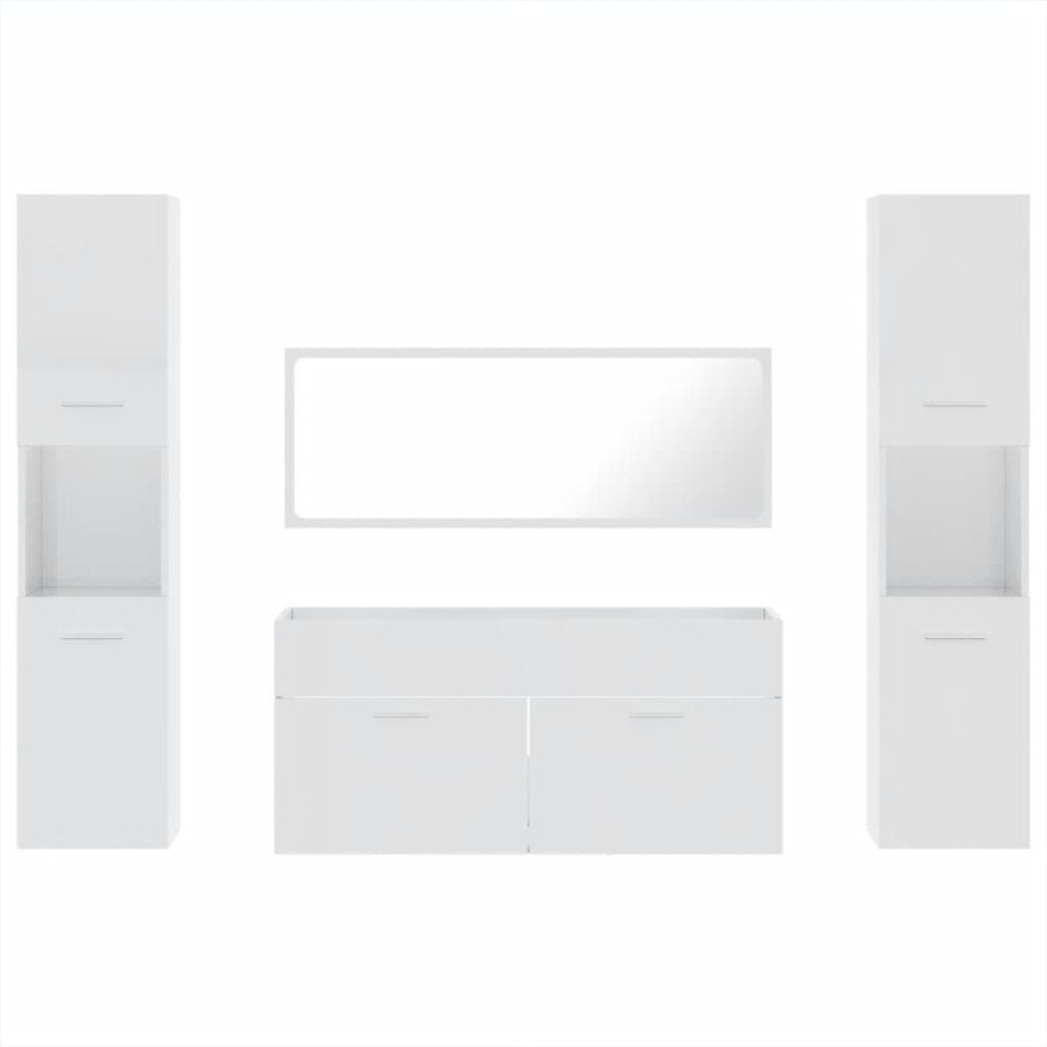 Juego muebles de baño 4 pzas madera contrachapada blanco