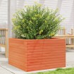 Jardinera madera maciza de pino marrón cera 70x70x45,5 cm