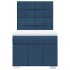 Cama box spring con colchón tela azul 90x200