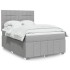 Cama box spring con colchón tela gris claro 140x200