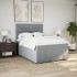 Cama box spring con colchón tela gris claro 140x200