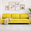 Sofá de 3 plazas de tela amarillo claro 210 cm