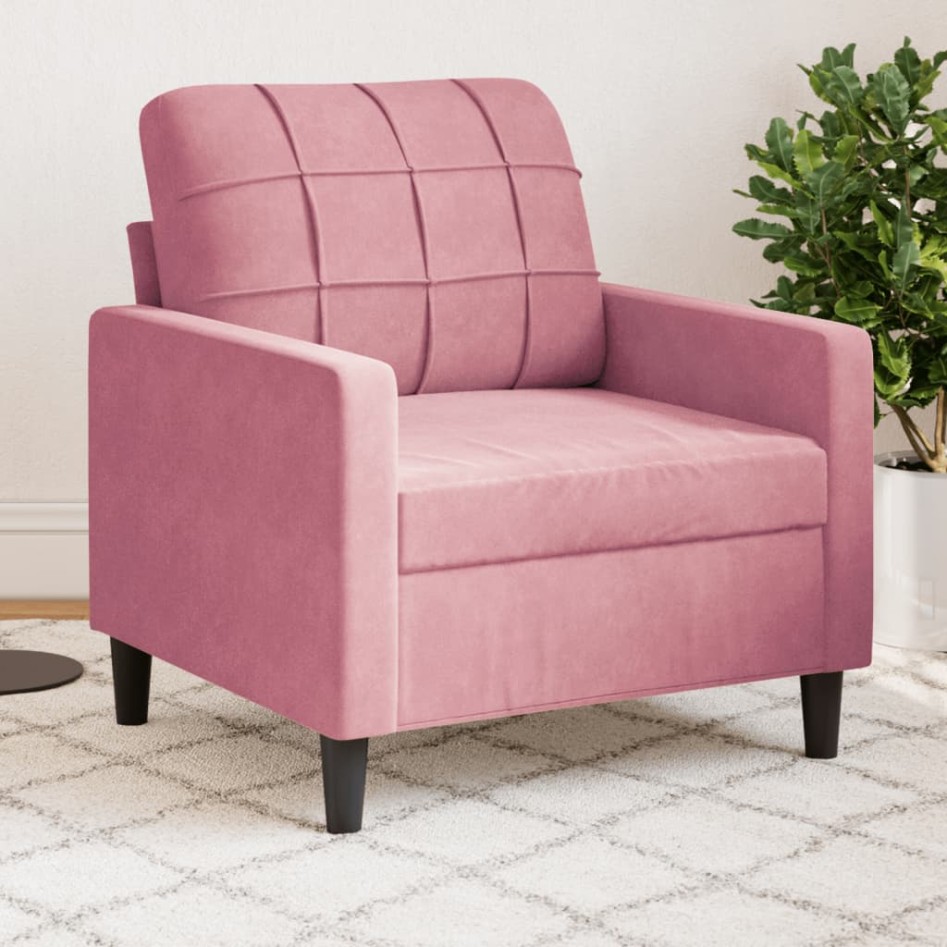 Sillón de terciopelo rosa 60