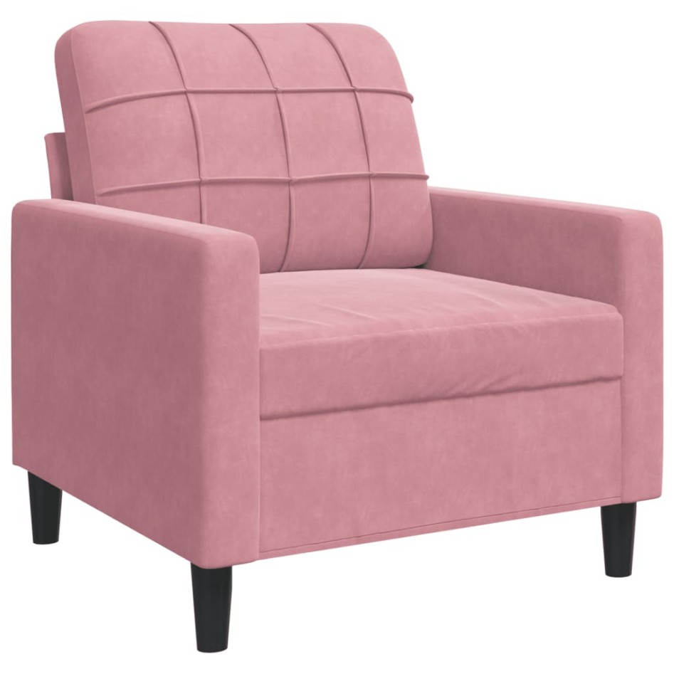 Sillón de terciopelo rosa 60