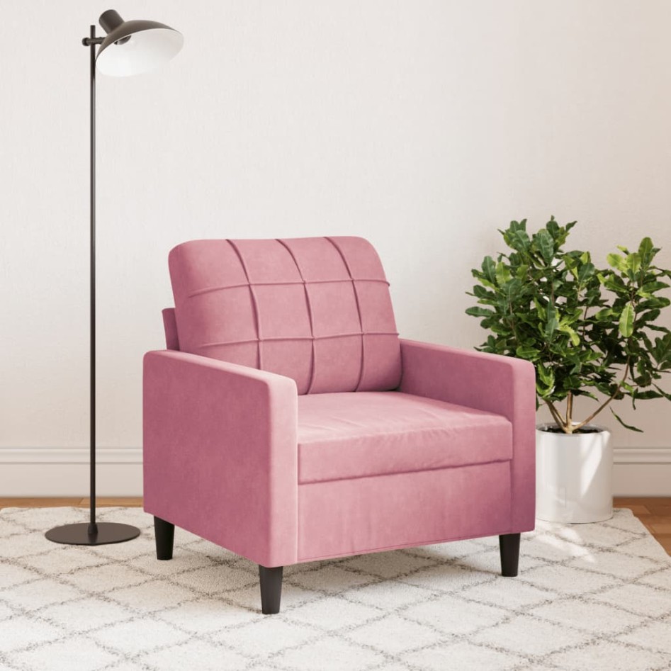 Sillón de terciopelo rosa 60