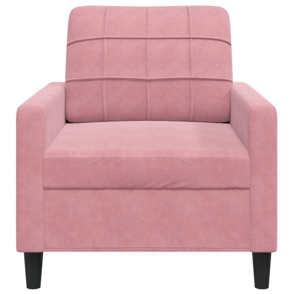 Sillón de terciopelo rosa 60