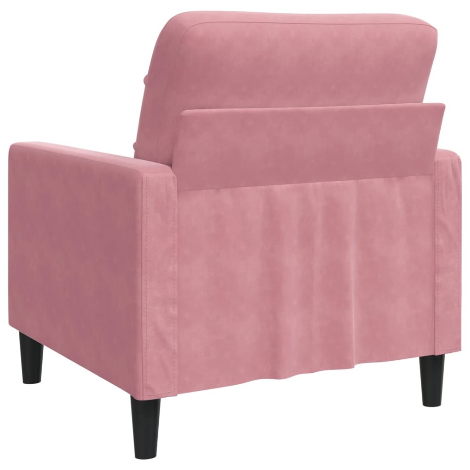 Sillón de terciopelo rosa 60