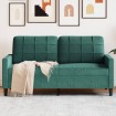Sofá de 2 plazas de terciopelo verde oscuro 140 cm