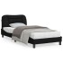 Estructura de cama con cabecero de tela negro 90x200