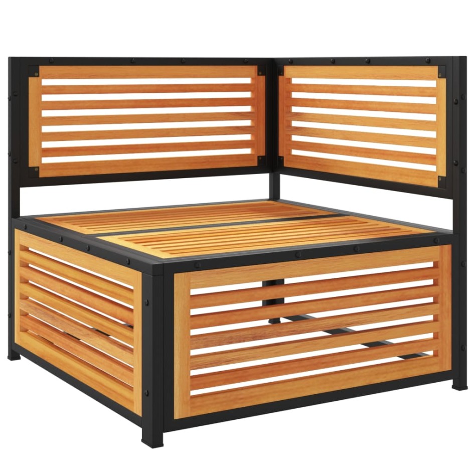 Sofá de jardín de esquina con cojines madera maciza de