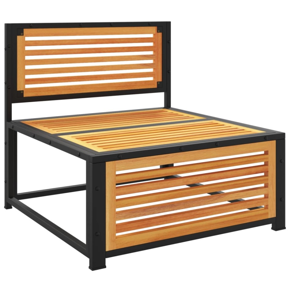 Sofá jardín sin reposabrazos con cojines madera maciza