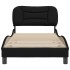 Estructura de cama con cabecero de tela negro 90x200