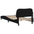 Estructura de cama con cabecero de tela negro 90x200