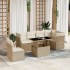 Set sofás de jardín 7 piezas y cojines ratán sintético