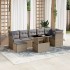 Set de sofás de jardín y cojines 8 piezas ratán sintético