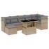 Set de sofás de jardín y cojines 8 piezas ratán sintético
