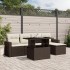 Set sofás de jardín 6 piezas y cojines ratán sintético