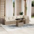 Set sofás de jardín 7 piezas y cojines ratán sintético