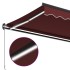 Toldo retráctil manual con LEDs color burdeos 400x350