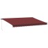 Toldo retráctil manual con LEDs burdeos 500x350