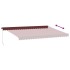 Toldo retráctil manual con LEDs burdeos 500x350